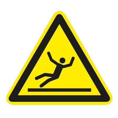 Risk of slipping warning